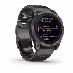 Garmin fenix 7X 51 mm Tactile Noir, Titane Wifi GPS (satellite)