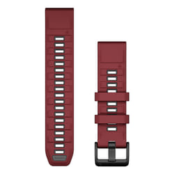 Garmin QuickFit Bande Graphite, Rouge Silicone