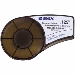 Brady M21-125-C-342-YL, Noir, Jaune, Imprimante d'étiquette non-adhésive, Polyoléfine, RoHS, BMP21-PLUS, BMP21, 5,969 mm