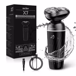SEJOY Rasoir Electriques Hommes Barbe Tondeuse de Précision 3D Tête de Rasoir Sans Fil Rechargeable IPX7 Étanche Suspension