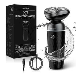 SEJOY Rasoir Electriques Hommes Barbe Tondeuse de Précision 3D Tête de Rasoir Sans Fil Rechargeable IPX7 Étanche Suspension