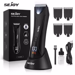 SEJOY Tondeuse Cheveux Professionnelle Sans Fils Avec Lumière LED Céramique Lame Ecran LCD 4 Têtes de Coupe Incluses Imperméa ...