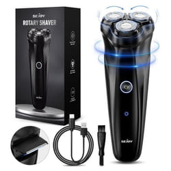 SEJOY Rasoir Electrique Hommes 3D Têtes Rotatives avec Pop-up Tondeuse BarbeRasage PrécisLame Auto-affûtante RasoirLED