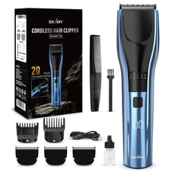 SEJOY Tondeuse Cheveux Hommes Professionnel Sans Fil Rechargeable LED 20 Hauteurs De Coupe De 1 à 20mm Lames En Alliage Bleu