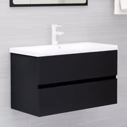 Avec cette armoire d'évier, vous pouvez créer un espace de rangement supplémentaire pour votre salle de bain avec un aspect r ...