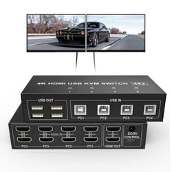 Commutateur KVM HDMI - GENERIC - 4 ports - 4K 60 Hz - Double moniteur - USB 2.0
