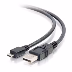 C2G Câble USB 2.0 A vers Micro-B M/M de 3 m - Noir, 3 m, USB A, Micro-USB B, USB 2.0, Noir