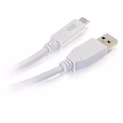 C2G Câble USB-C® vers USB-A SuperSpeed 5 Gbits/s M/M 1,8 m - Blanc - Vue supplémentaire 4