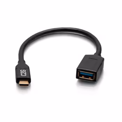 C2G Convertisseur adaptateur USB-C® Mâle vers USB-A femelle - USB 3.2 1ère Gén (5 Gbits/s), USB-C, USB-A, Noir