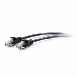C2G Câble de raccordement Ethernet fin Cat6a non blindé (UTP) avec protection anti-accrochage de 0,3 m - Noir, 0,3 m, Cat6a,  ...