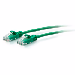 C2G Câble de raccordement Ethernet fin Cat6a non blindé (UTP) avec protection anti-accrochage de 2,1 m - Vert, 2,1 m, Cat6a,  ...