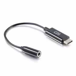 C2G 54426, Noir, USB-C, 3,5 mm, 0,09 m, Mâle, Femelle