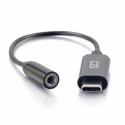 C2G 54426 câble de téléphone portable Noir 0,09 m USB-C 3,5 mm