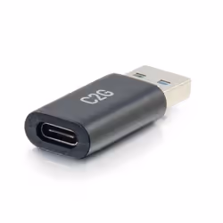 C2G Adaptateur convertisseur SuperSpeed USB 5 Gbits/s USB-C® femelle vers USB-A mâle, USB 3.0 A =, USB-C, Noir