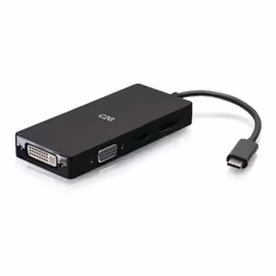 C2G Adaptateur multiport USB-C, adaptateur vidéo 4 en 1 avec HDMI, DisplayPort, DVI et VGA - 4K 60 Hz, 4096 x 2160 pixels