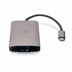 C2G Mini station d’accueil USB-C 8 en 1 avec HDMI, 2 USB-A, Ethernet, lecteur de carte SD et USB-C, alimentation électrique jusqu’à 100 W - 4K 30 Hz
