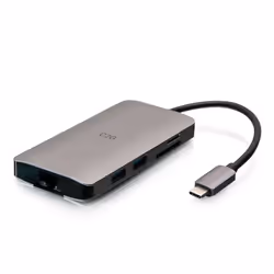 C2G Mini station d’accueil USB-C 8 en 1 avec HDMI, 2 USB-A, Ethernet, lecteur de carte SD et USB-C, alimentation électrique jusqu’à 100 W - 4K 30 Hz