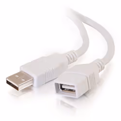 C2G Câble d'extension USB 2.0 mâle A vers femelle A de 3 M - Blanc, 3 m, USB A, USB A, USB 2.0, Mâle/Femelle, Blanc