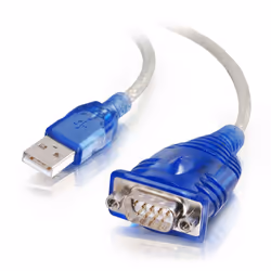 C2G Câble d'adaptateur USB à DB9 série de 0,45 M, USB, Série, Bleu, 160 g, 0,46 m, Windows 98SE, ME, 2000, XP, Vista