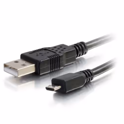 C2G 2.0m USB 2.0, 2 m, USB A, Micro-USB B, USB 2.0, Mâle/Femelle, Noir