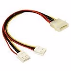 C2G 5.25in/3.5in Internal Power Y-Cable, 0,25 m, Molex, 2x 4-Pin Mini Socket, Mâle, Femelle, 22 g