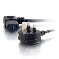 C2G Cordon d'alimentation GB AWG 18 de 50 cm coudé à 90° (CEI 320 C13R vers BS 1363)