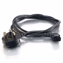 C2G Cordon d'alimentation GB AWG 18 de 50 cm coudé à 90° (CEI 320 C13R vers BS 1363)