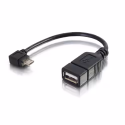 C2G Câble adaptateur pour appareil mobile USB Micro-B vers périphérique USB OTG de 0,15 M, 0,15 m, USB Micro-B, USB-A, Noir