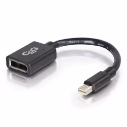 C2G 0.15m Mini DP M / DP F, 0,15 m, Mini DP, DP, Mâle, Femelle, Noir