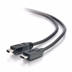 C2G USB 2.0, C - Mini B, 3m, 3 m, USB C, Mini-USB B, USB 2.0, Mâle/Mâle, Noir