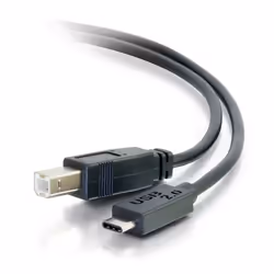 C2G USB 2.0, C - Standard B, 3m, 3 m, USB C, USB B, USB 2.0, Mâle/Mâle, Noir