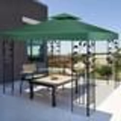 COSTWAY Toile de Rechange en Polyester Impérméable de Jardin pour Pavillon Tonnelle 3 x 3 M Vert