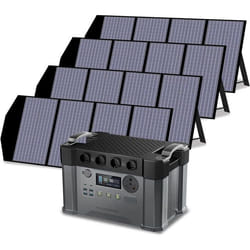 ALLPOWERS Générateur solaire S2000 Pro avec 4 panneaux solaires pliables de 140W 1451Wh 2400W batterie portable batterie de