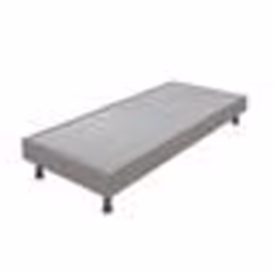 Sommier tapissier + jeu de pieds 120x190 Omega simili taupe 2x18 lattes