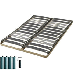 Sommier à lattes + pieds 140x190 Zeta - 26 lattes bois - Fabrication française