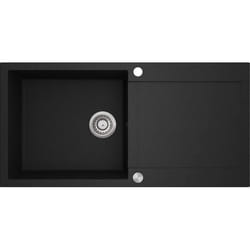 GURARI Evier encastré en granit noir siphon inclus 1000 x 500 mm