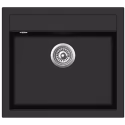 Evier - Gurari - SQQ100 - Granit - Noir métallisé - 1 bac - Encastré