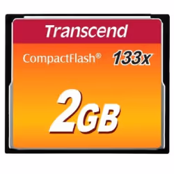 Transcend TS2GCF133, 2 Go, CompactFlash, MLC, 50 Mo/s, 20 Mo/s, Noir