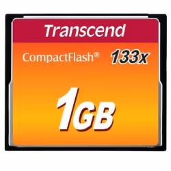Transcend 1 GB CF 133x, 1 Go, CompactFlash, MLC, 50 Mo/s, 20 Mo/s, Noir