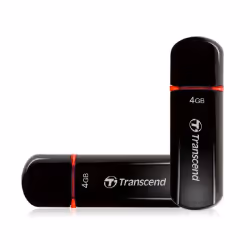 Transcend JetFlash 600, 4 Go, USB Type-A, 2.0, Casquette, 10,3 g, Noir