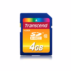 Transcend TS4GSDHC10, 4 Go, SDHC, Classe 10, NAND, 30 Mo/s, Noir