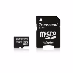 Transcend TS8GUSDHC10, 8 Go, MicroSDHC, Classe 10, NAND, 90 Mo/s, Noir