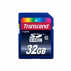 Transcend TS32GSDHC10, 32 Go, SDHC, Classe 10, NAND, 30 Mo/s, Noir