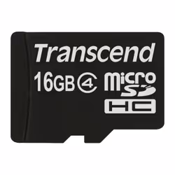 Transcend TS16GUSDC4, 16 Go, MicroSDHC, Classe 4, Noir