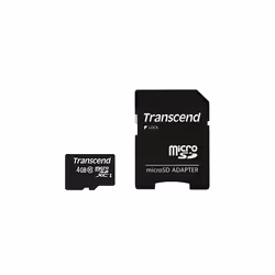 Transcend TS4GUSDHC10, 4 Go, MicroSDHC, Classe 10, NAND, 90 Mo/s, Noir