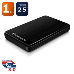 Transcend StoreJet 25A3K disque dur externe 1 To Noir