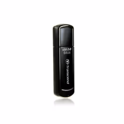 Transcend JetFlash 350, 64 Go, USB Type-A, 2.0, Casquette, 8,5 g, Noir