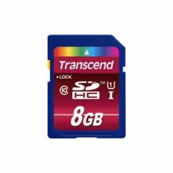 Transcend TS8GSDHC10U1, 8 Go, SDHC, Classe 10, MLC, 90 Mo/s, Class 1 (U1)