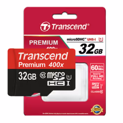 Transcend TS32GUSDC10, 32 Go, MicroSDHC, Classe 10, NAND, 90 Mo/s, Noir