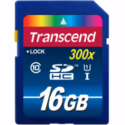 Transcend 16GB SDHC Class 10 UHS-I, 16 Go, SDHC, Classe 10, NAND, 90 Mo/s, Class 1 (U1)